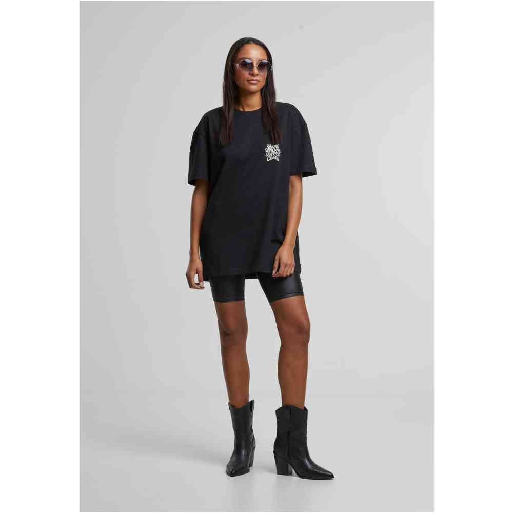 Urban Classics - Cotton Logo Dames Tshirt - Zwart